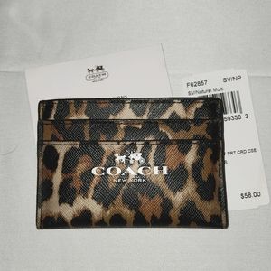 Coach Ocelot Print Card Case - Leopard